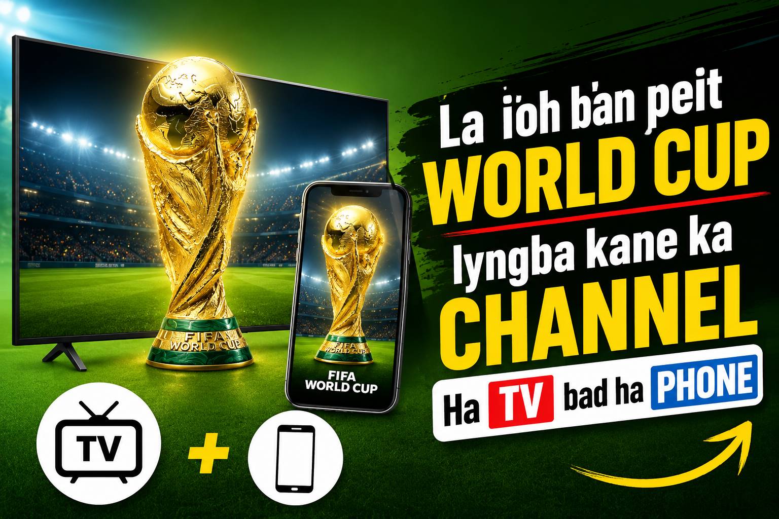 Ki Channel ban ioh peit ia ka FIFA World Cup 2026 Ha TV bad na Phone
